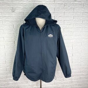Allegiance Reversible Navy Blue Hooded Fleece Jacket Size Medium